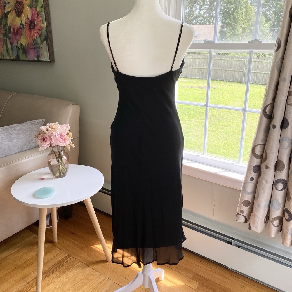 Vintage Betsey Johnson New York Rare 90s Fairy Silk Midi Slip Dress‎ Floral Sz 8 - Picture 6 of 16